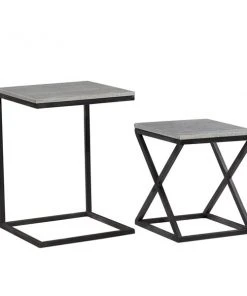 Grayson Lane 2-Piece Square Marble Accent Table Set