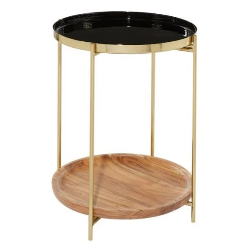Grayson Lane Gold Mango Wood and Metal Round End Table -GRAYSON LANE Sales Store 330857470 MainImage 001 l