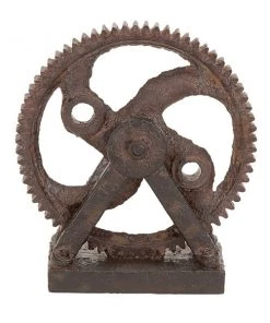 GRAYSON LANE 9 In. x 8 In. Industrial Sculpture Brown Polystone Abstract