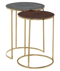 Grayson Lane 2-Piece Gold Aluminum Accent Table Set