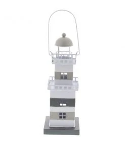 Grayson Lane 1 Candle Metal Lantern Coastal Candle Holder - Grey