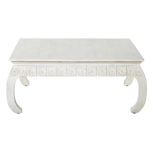Grayson Lane 18-in x 44-in Vintage Coffee Table - White Mango Wood 1 Grayson Lane 18-in x 44-in Vintage Coffee Table - White Mango Wood