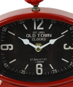 Grayson Lane 7-in x 8-in Red Set of 2 Analogue Rectangle Tabletop Standard Clock -GRAYSON LANE Sales Store 330862366 AlternateImage4 l