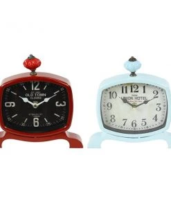 Grayson Lane 7-in x 8-in Red Set of 2 Analogue Rectangle Tabletop Standard Clock