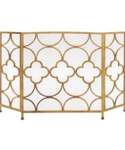 Grayson Lane 1-in Gold Iron 3-panel Flat Fireplace Screen