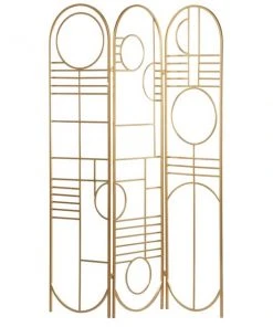Grayson LaneĀ 3-Panel Gold Metal Folding Contemporary/Modern Style Room Divider