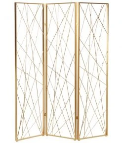 Grayson LaneĀ 3-Panel Gold Metal Folding Glam Style Room Divider