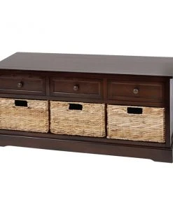 Grayson Lane Traditional Natural Brown Storage Bench