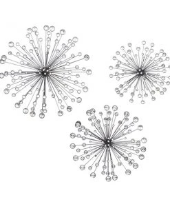 Grayson Lane 16-in x 20-in x 24-in Black Metal Glam Wall Decor - Set of 3