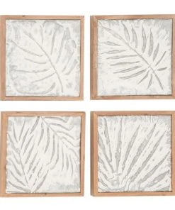 Grayson Lane 11-in x 11-in Brown Metal Farmhouse Floral Wall Decor - Set of 4