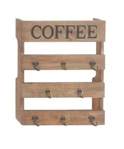 Grayson Lane Brown/Grey Coffee Chinese Fir 3-Tier Decorative 3 Screw Wall Hooks - Set of 1