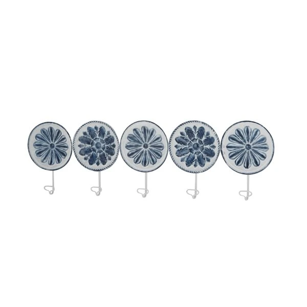 Grayson Lane Farmhouse Blue/White Iron Decorative Mermaid 5 Screw Wall Hooks - Set of 1 5 Grayson Lane Farmhouse Blue/White Iron Decorative Mermaid 5 Screw Wall Hooks - Set of 1 - Image 5