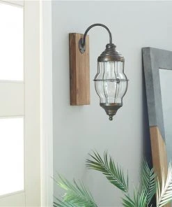 Grayson Lane 11-in W Distressed Brown Industrial Wall Sconce 7 Grayson Lane 11-in W Distressed Brown Industrial Wall Sconce -GRAYSON LANE Sales Store 330941471 AlternateImage2 l