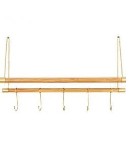 Grayson Lane 5-Hook Decorative Gold Wood Wall Hook