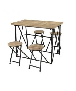 Grayson Lane 34-in x 44-in Light Brown Industrial Dining Table