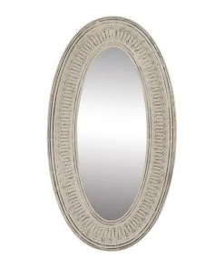 Grayson Lane 60.5-in x 33.88-in Oval White Framed Wall Mirror