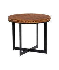 Grayson Lane Brown and Black Wood Round End Table