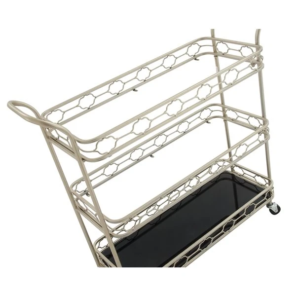 Grayson Lane Stainless Steel Metal Base with Mirror Top Kitchen Carts - 17-in x 18.2-in 3 Grayson Lane Stainless Steel Metal Base with Mirror Top Kitchen Carts - 17-in x 18.2-in - Image 3