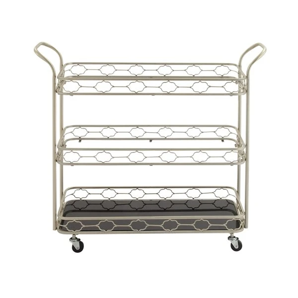 Grayson Lane Stainless Steel Metal Base with Mirror Top Kitchen Carts - 17-in x 18.2-in 4 Grayson Lane Stainless Steel Metal Base with Mirror Top Kitchen Carts - 17-in x 18.2-in - Image 4
