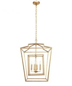 Grayson Lane 4-Light Copper Transitional Cage Chandelier