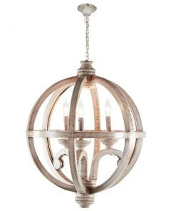 Grayson Lane 3-Light Gold Rustic Cage Chandelier