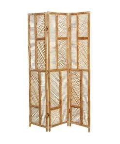 Grayson Lane 3-Panel Beige Wood Folding Contemporary Room Divider