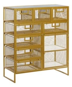Grayson Lane 28-in x 32-in Gold Metal Contemporary Storage Unit