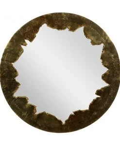 Grayson Lane 35.5-in x 35.5-in Round Gold Framed Wall Mirror