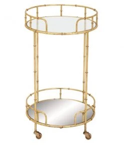 Grayson Lane Gold Metal Base with Glass Top Kitchen Cart (31-in x 18-in)