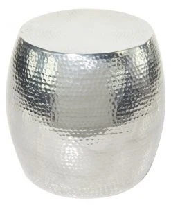 Grayson Lane 16-in x 14-in Silver Aluminum Contemporary Round End Table