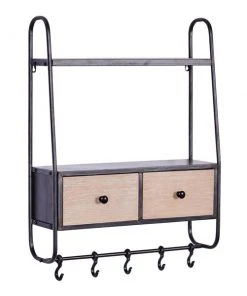 Grayson Lane 5-Hook Decorative Charcoal Black Metal Wall Hook