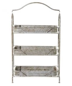 Grayson Lane 24-in x 36-in Grey Metal Farmhouse Plant Stand
