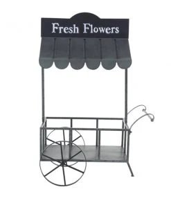 Grayson Lane 32-in x 44-in Black Metal Farmhouse Plant Stand