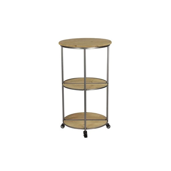 Grayson Lane Silver Metal Base with Wood Top Kitchen Cart (35-in x 20-in) 5 Grayson Lane Silver Metal Base with Wood Top Kitchen Cart (35-in x 20-in) - Image 5